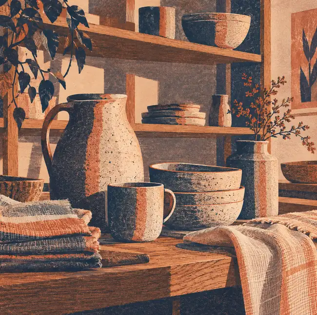 Illustration of independent retailers equipment and workspace